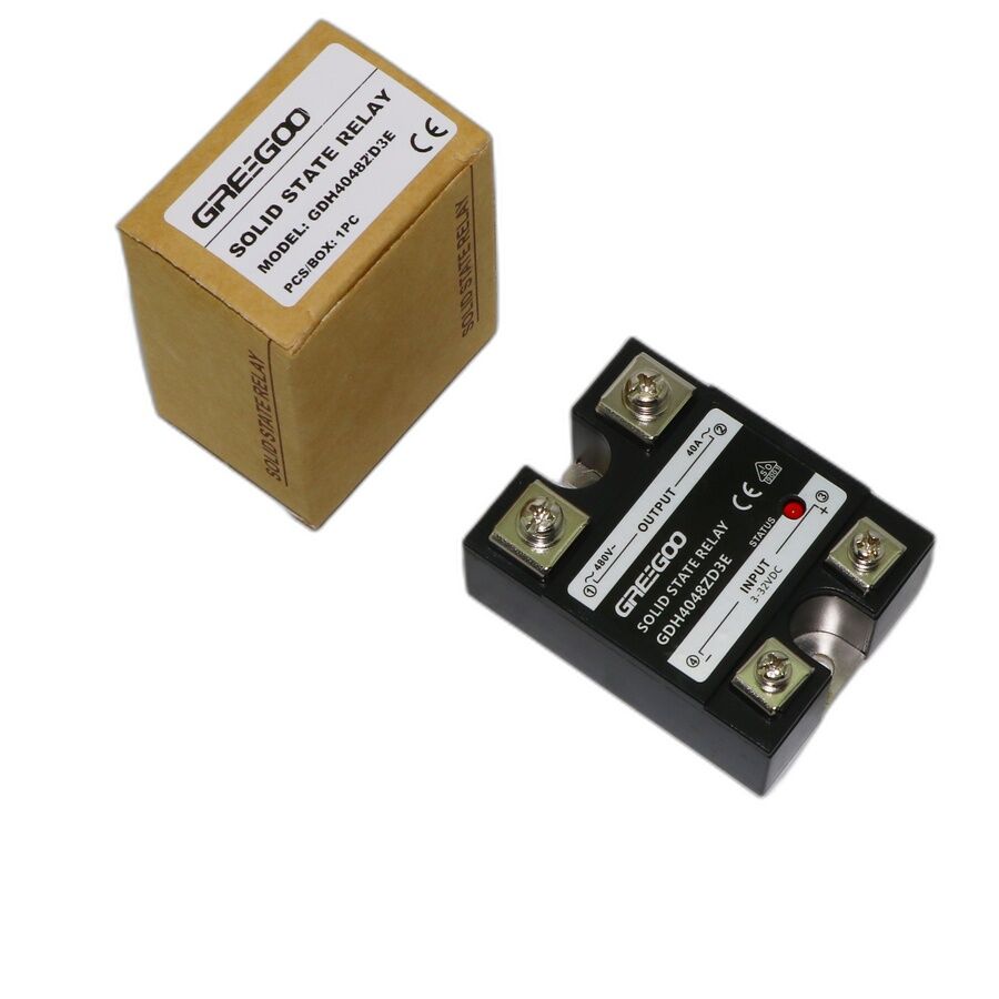Greegoo 40A 480 VAC Sıfır Geçişli Katı Hal Rölesi (SSR) - 4-32 VDC Kontrol