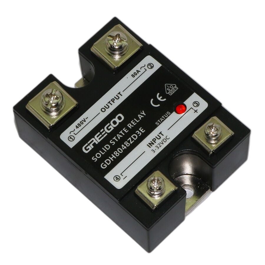 Greegoo 80A 480 VAC Sıfır Geçişli Katı Hal Rölesi (SSR) - 4-32 VDC Kontrol