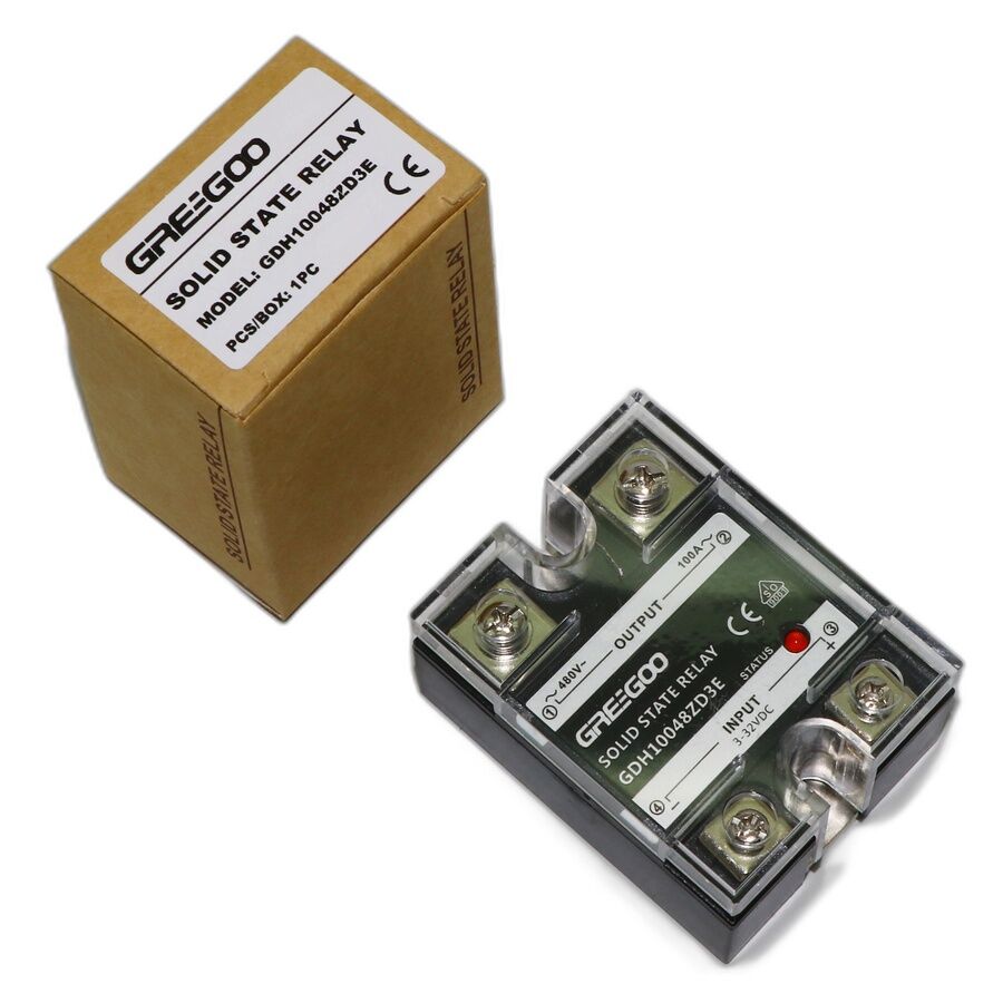 Greegoo 100A 480 VAC Sıfır Geçişli Katı Hal Rölesi (SSR) - 4-32 VDC Kontrol