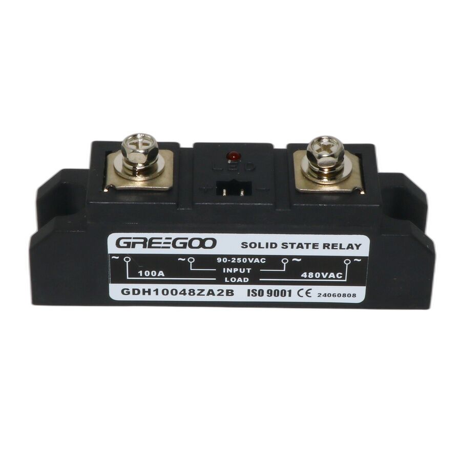 Greegoo 100A 480 VAC Sıfır Geçişli Katı Hal Rölesi (SSR) - 90-250 VAC Kontrol