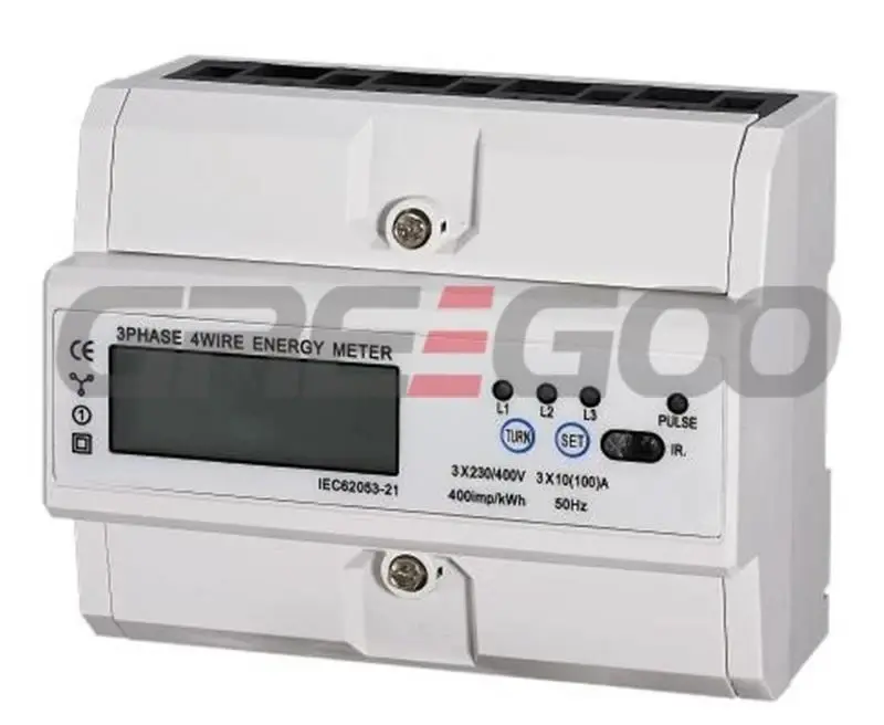 Greegoo GEM021SI 5(100)A 3 Fazlı DIN-RAY 7P Modbus Elektrik Güç Ölçer