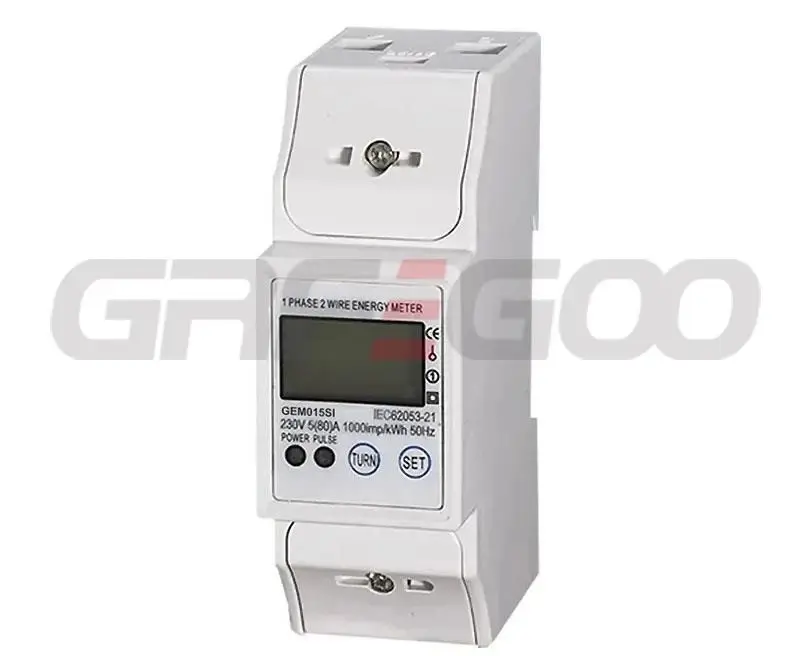 Greegoo GEM015SI 5A Tek Fazlı DIN-RAY 2P Modbus Elektrik Güç Ölçer
