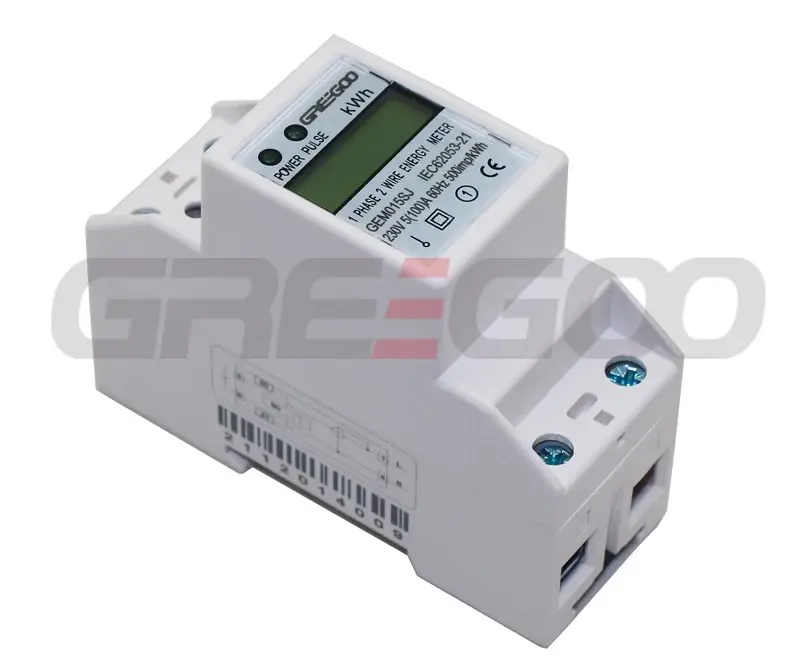 Greegoo GEM015SJ 5(100A)A Tek Fazlı DIN Raylı Aktif Enerji Sayacı