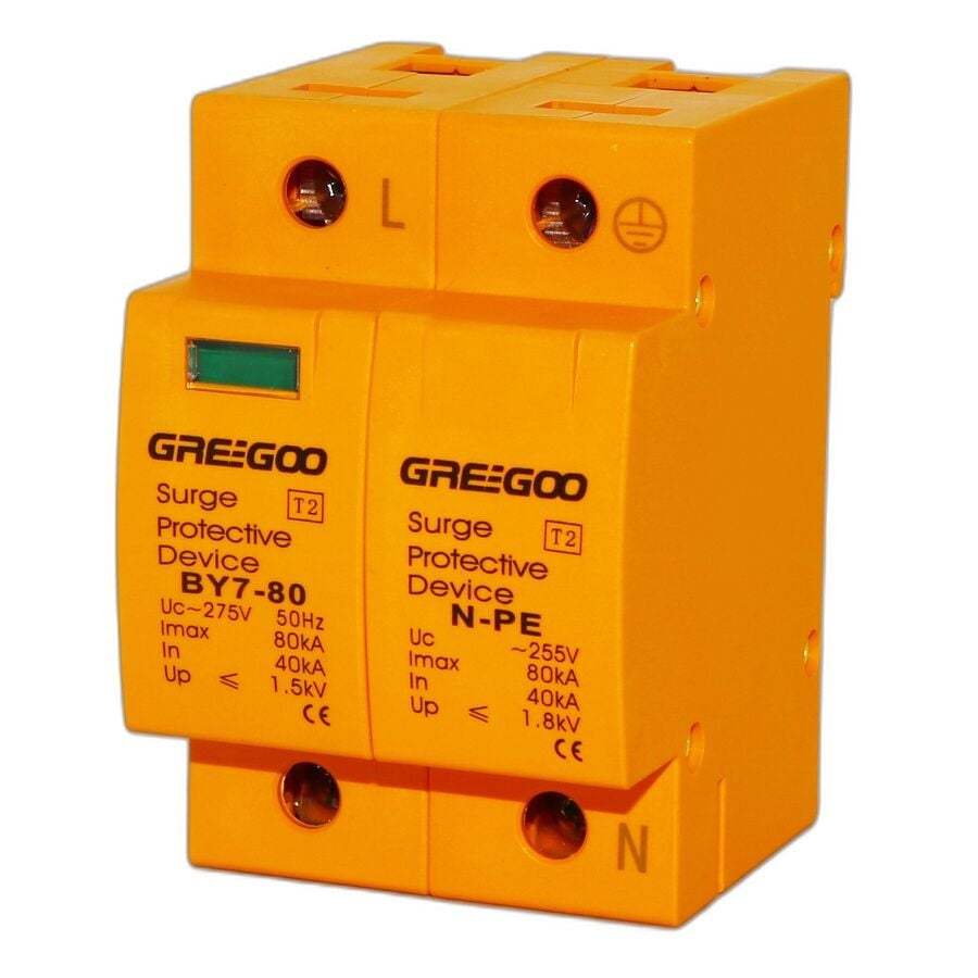Greegoo BY7-80/1+1-275 275V AC Aşırı Gerilim Koruma Cihazı (SPD)