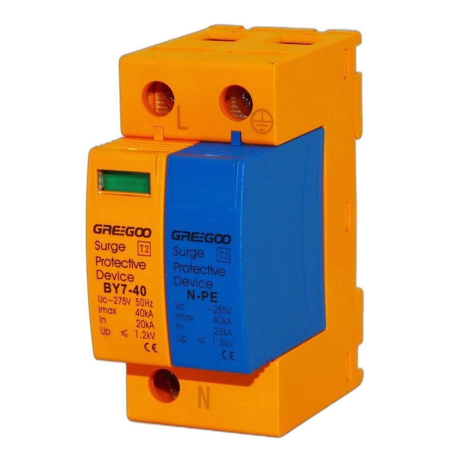 Greegoo BY7-40/1+1-275 275V AC Aşırı Gerilim Koruma Cihazı (SPD)